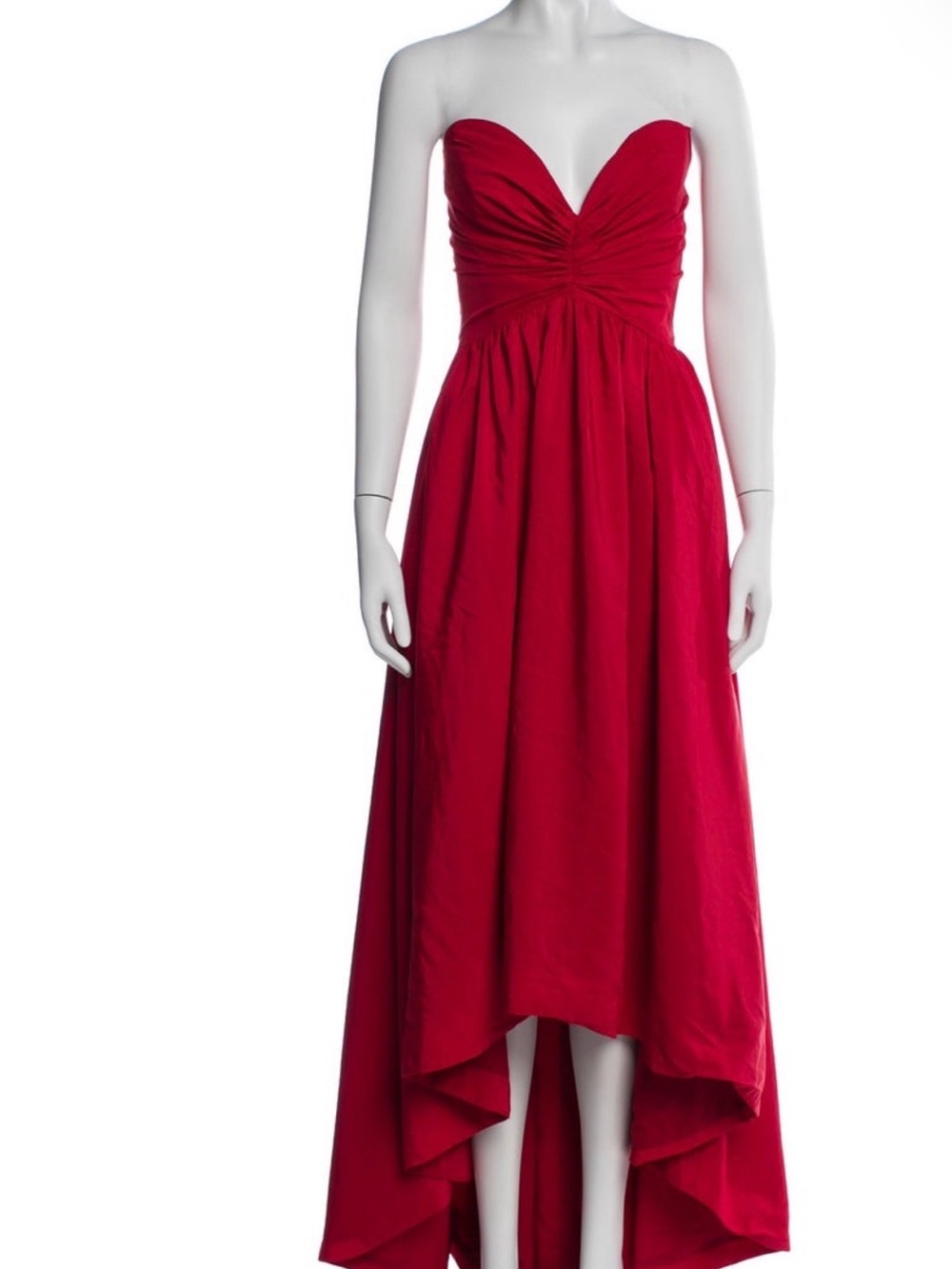 Monique Lhuillier Strapless High-Low Dress in Red